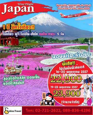 ทัวร์ญี่ปุ่น โตเกียว Fuji Pink Moss 5 วัน 3 คืน โดยแอร์เอเชีย X